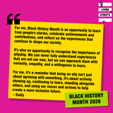 Emily from Living Streets reflects on Black History Month 2026: “Black History Month is an opportunity to learn from people's stories, celebrate achievements and contributions, and reflect on the experiences that continue to shape our society…Its a reminder that being an ally isn't just about agreeing with something, it's about actively showing up, continuing to learn, standing alongside others, and using our voices and actions to help create a more inclusive future.”