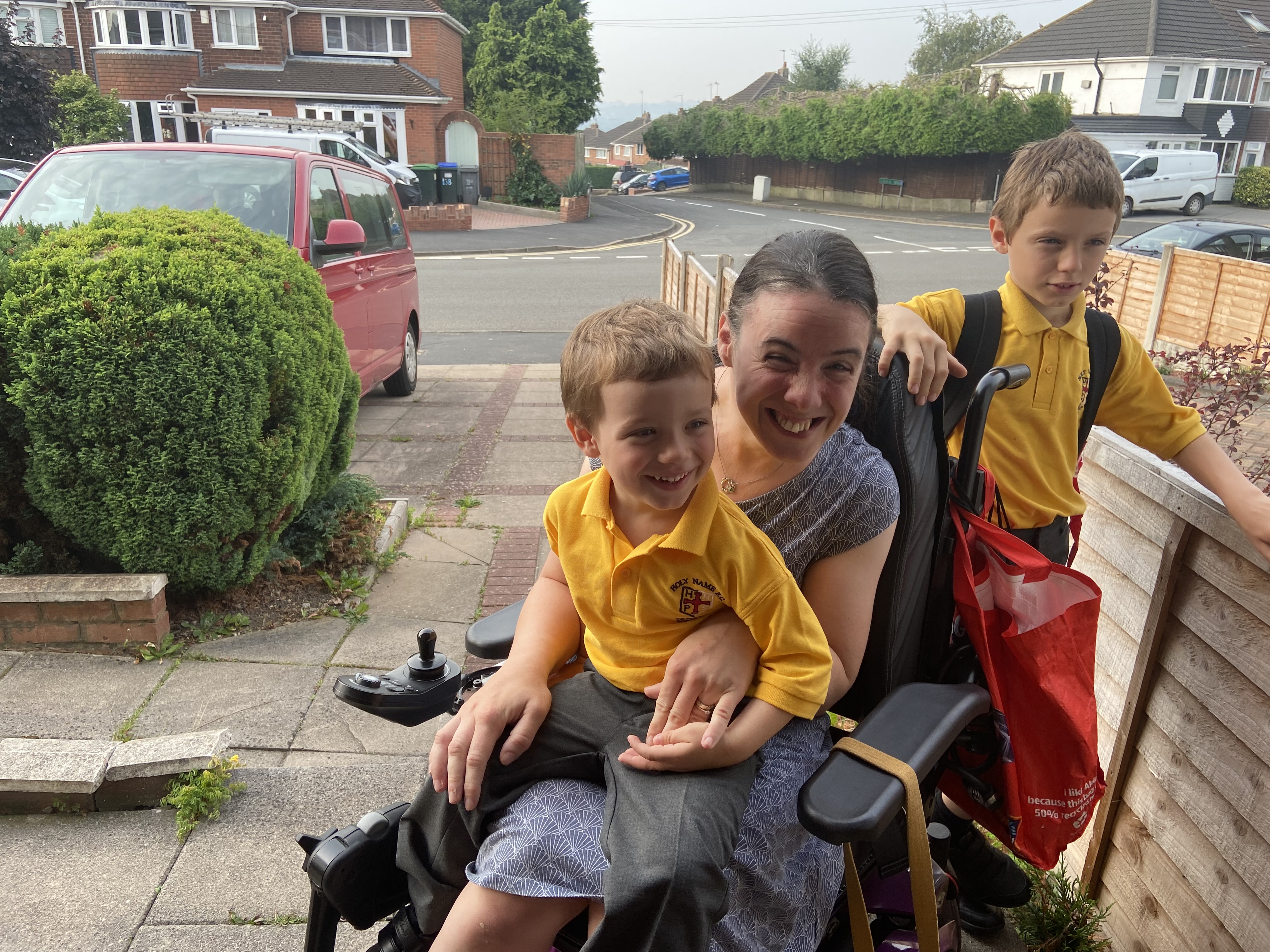 Aideen poses with her two children