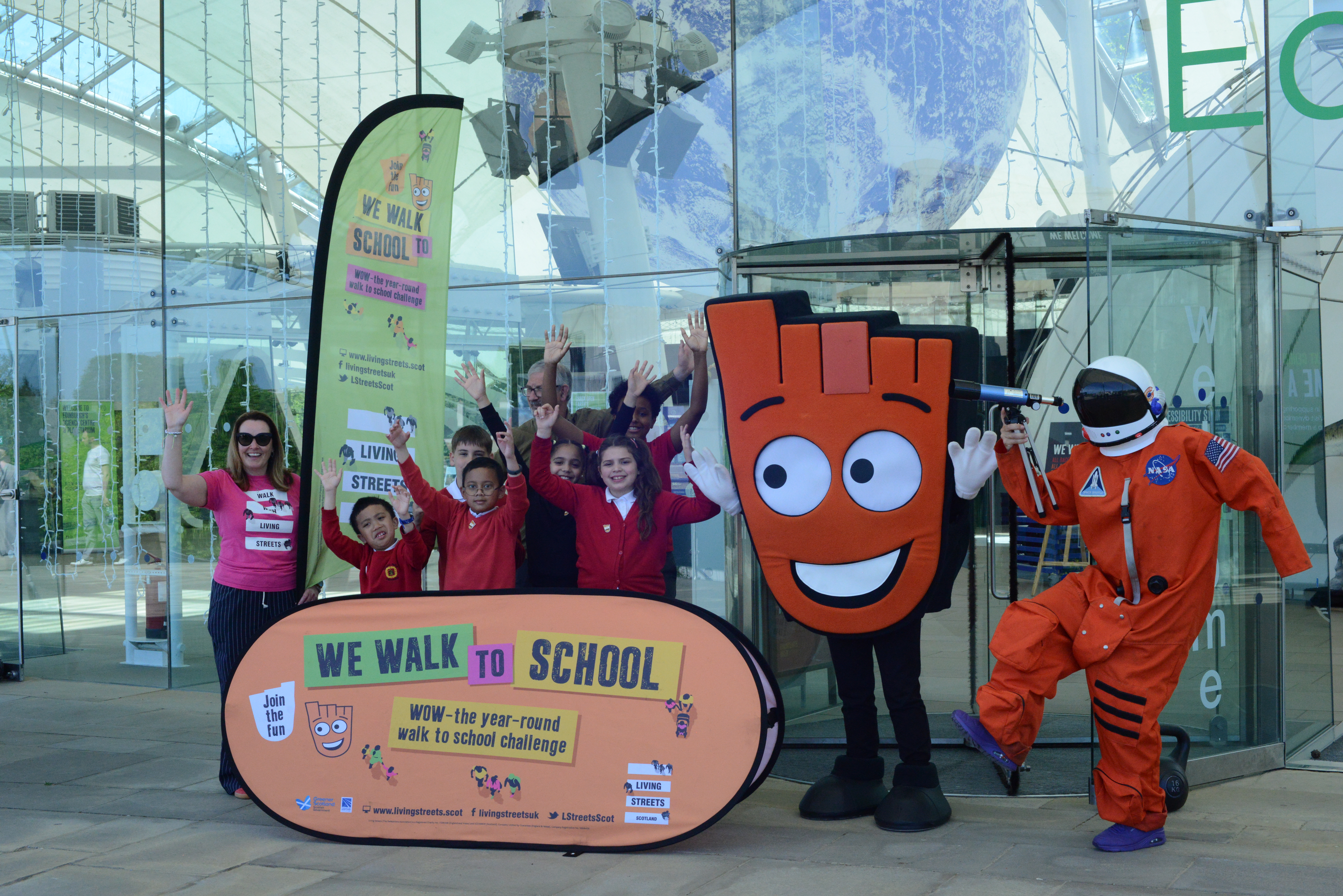 Pupils from Royal Mile Primary School enjoy a space-themed walk event for Walk to School Week.