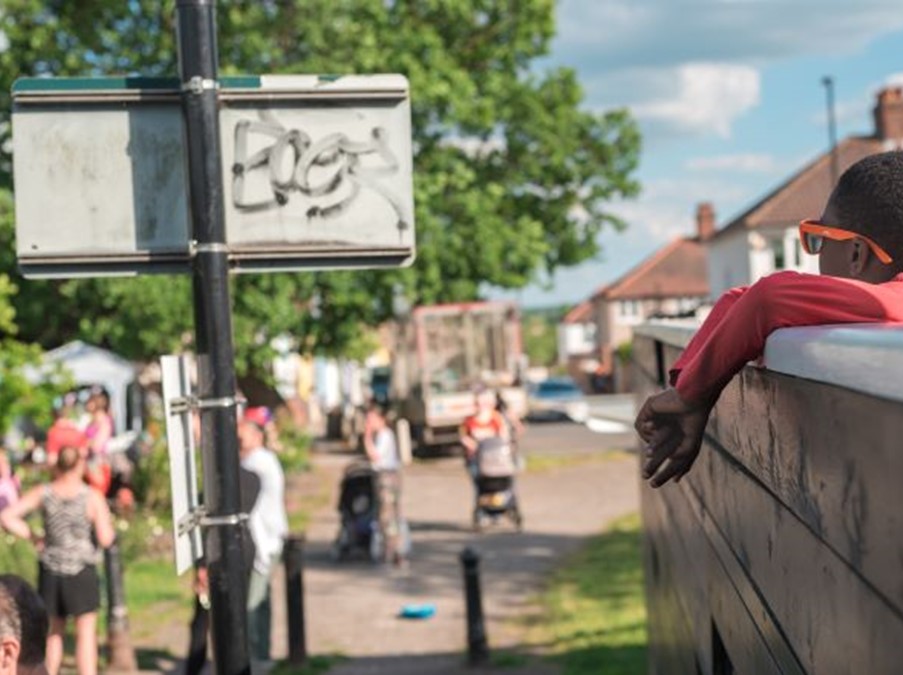 A child on a play street