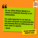 Sarah from Living Streets reflects on Black History Month 2026: “For me, Black History Month is a chance to celebrate diversity in our communities. It's really important to me that my five-year-old grows up embracing this and knowing that our differences are what make us special.”