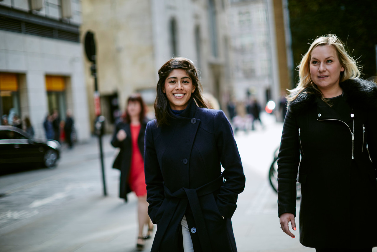 Two women walking