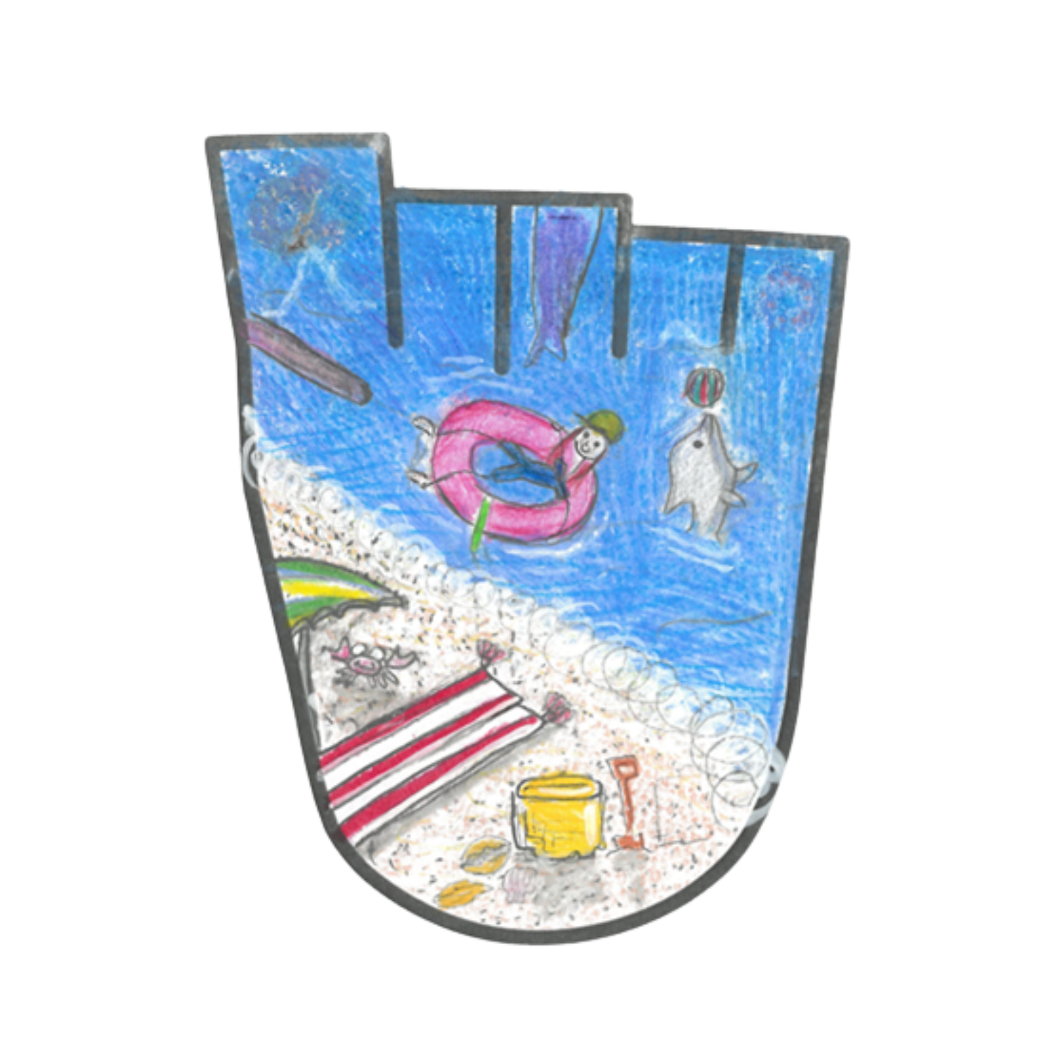A CHILD'S DRAWING OF A SEASIDE