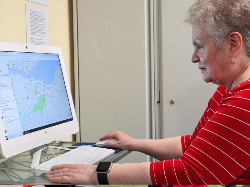 older woman using a computer