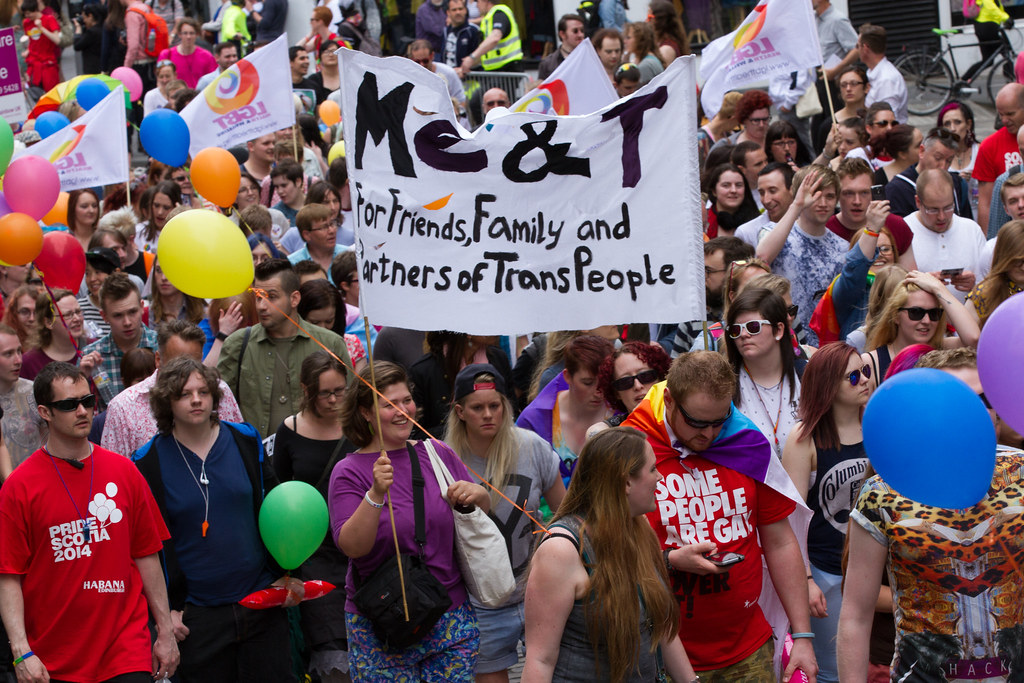 a large crowd at Pride