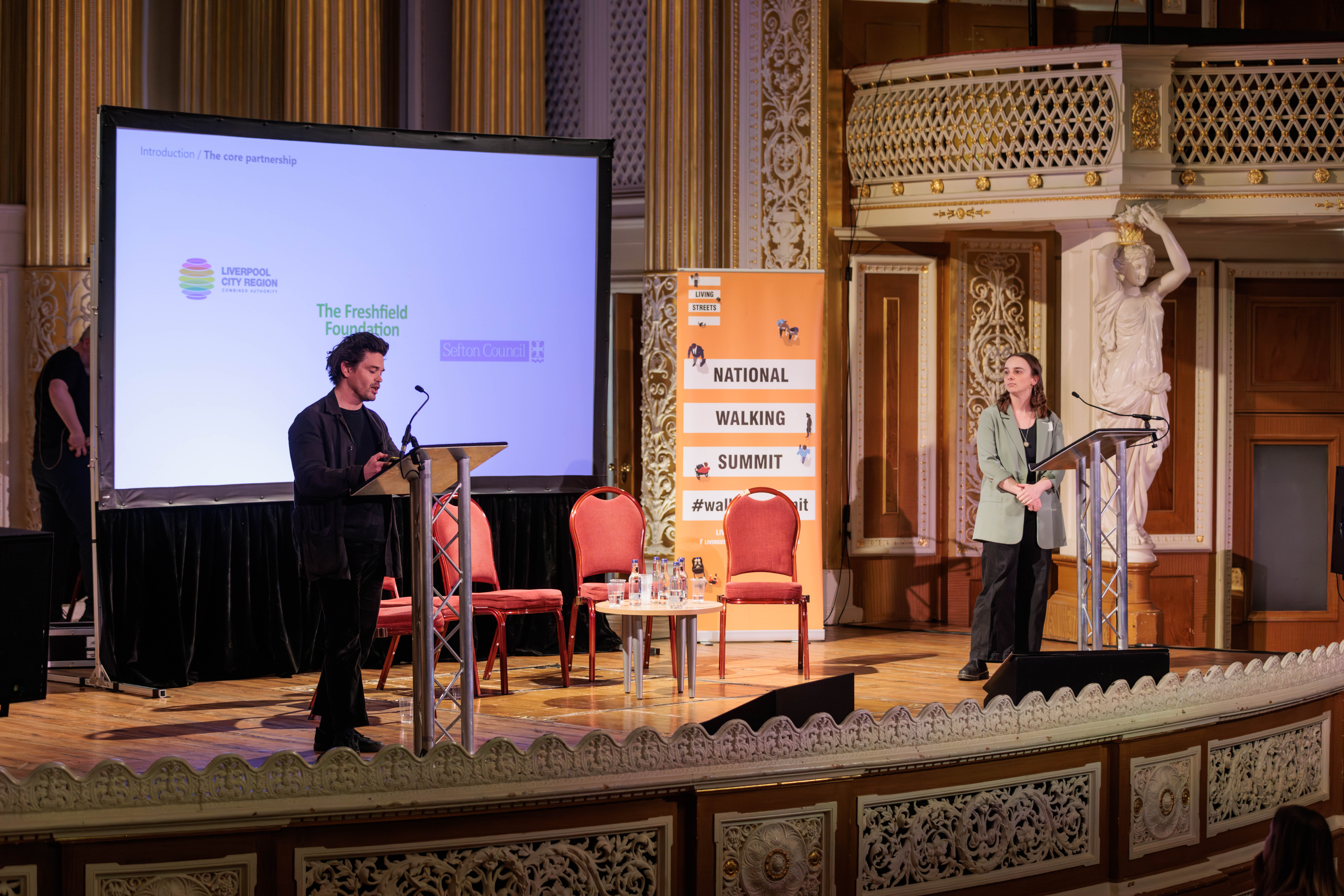 Christopher Martin and Katie Shannon on stage at the summit