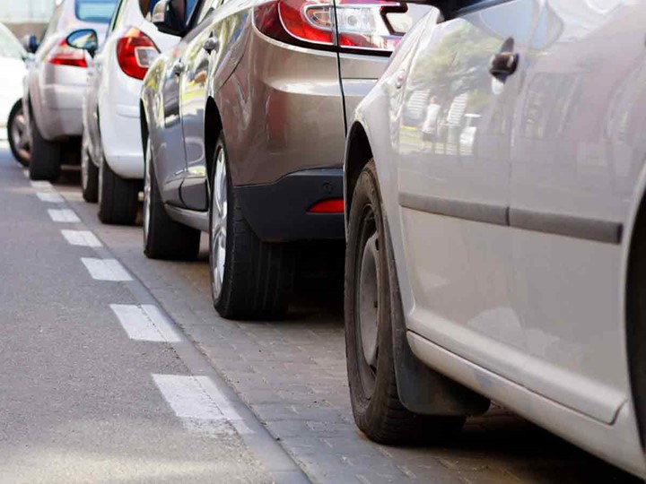 line of cars in traffic