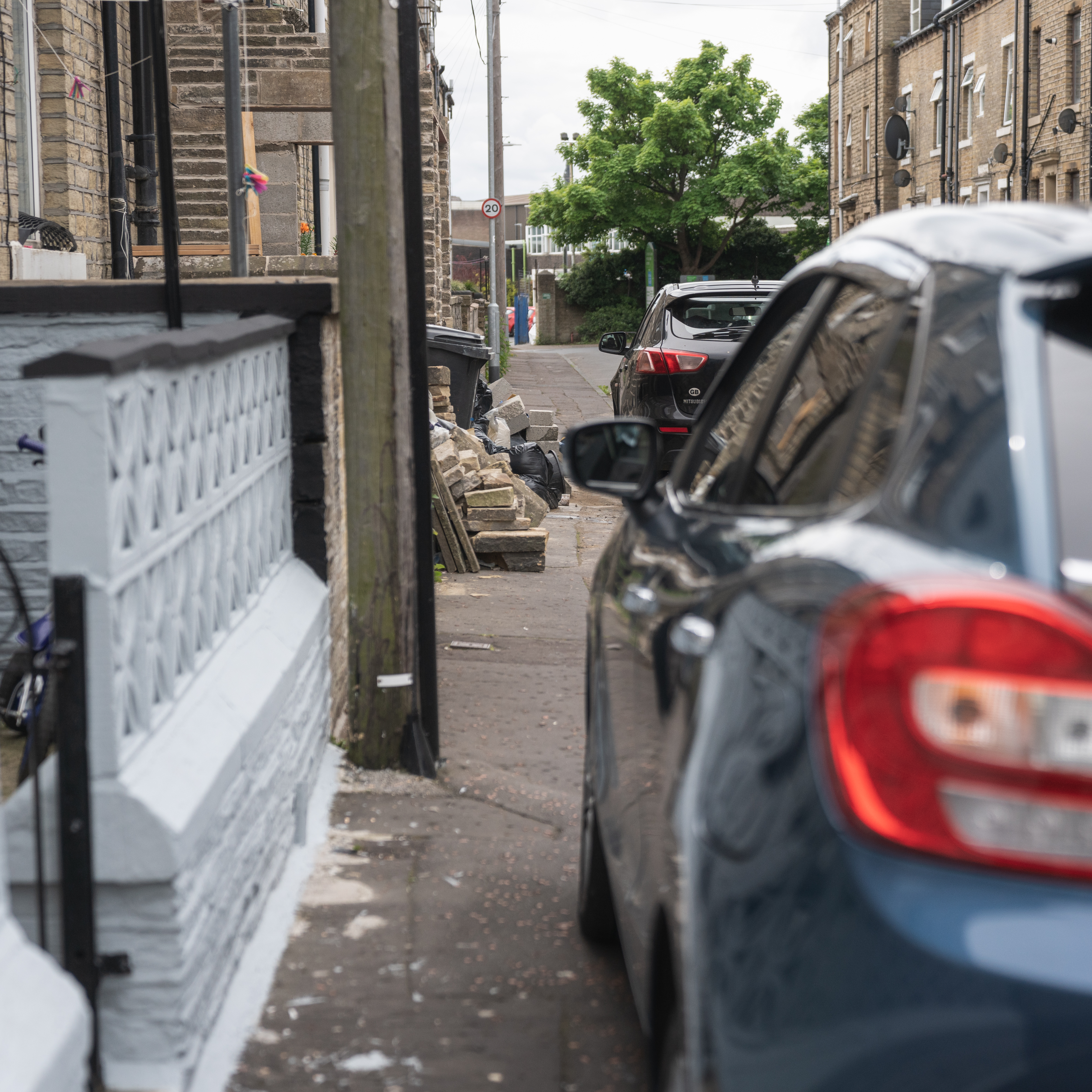 A car parked on a pavement