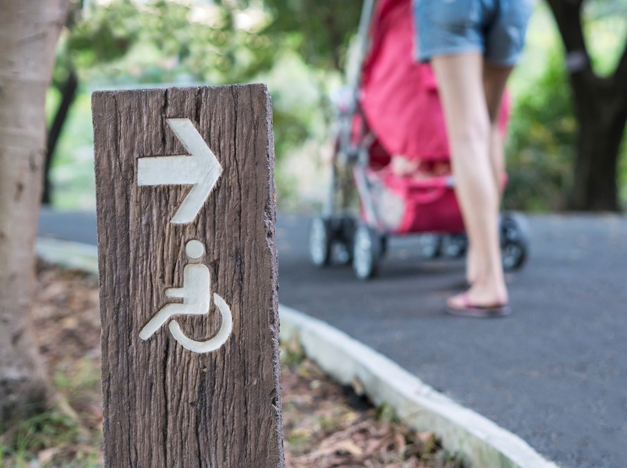 Wheelchair wayfinding sign