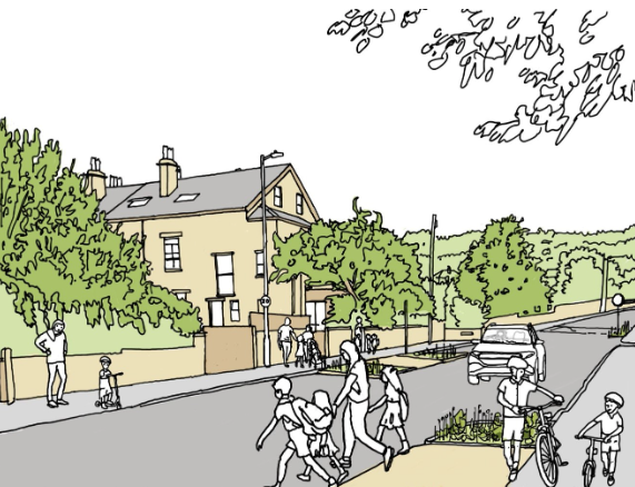 Sketch from the report of how Grosvenor Road could look. Credit: Street Space
