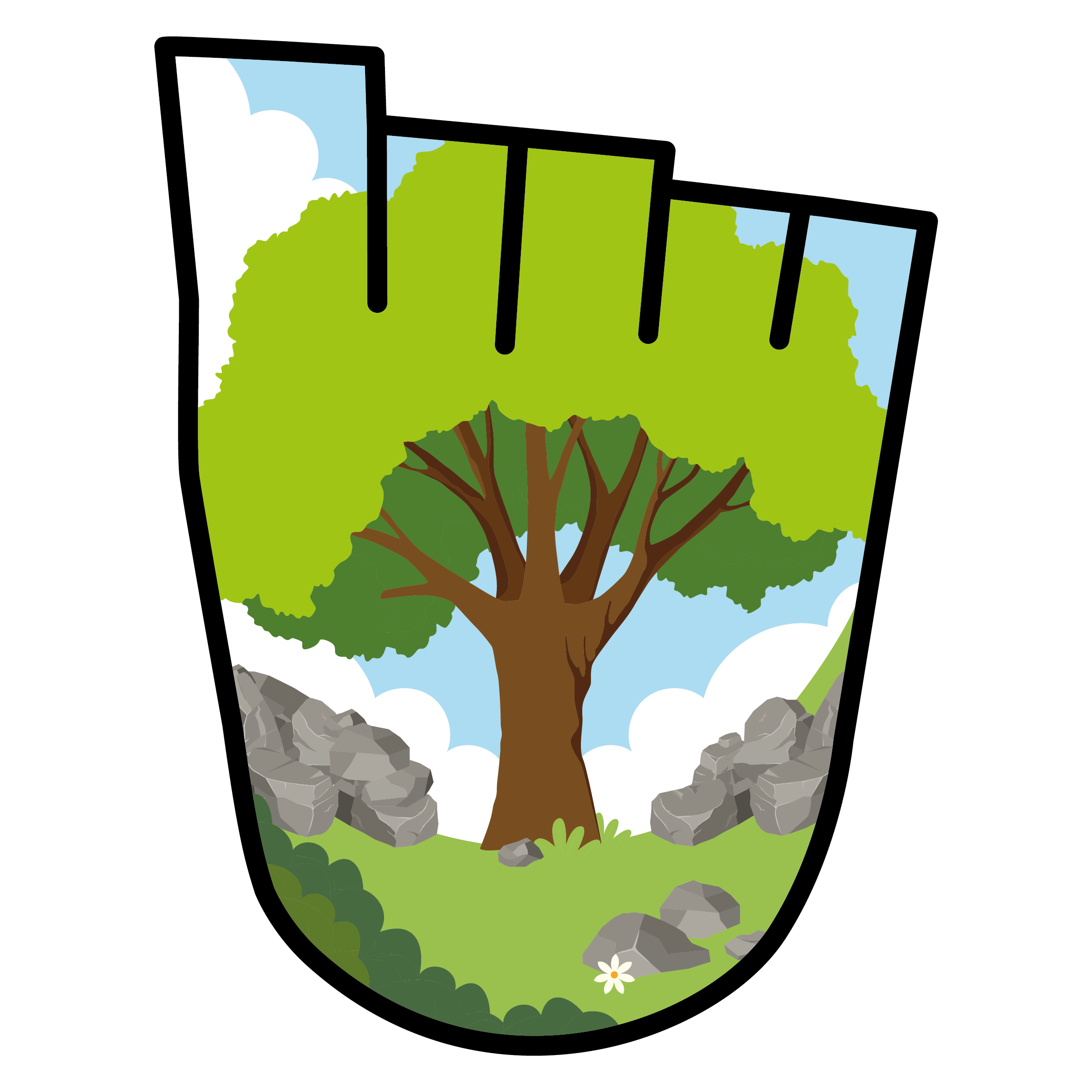 A WOW Badge featuring the Sycamore Gap tree.