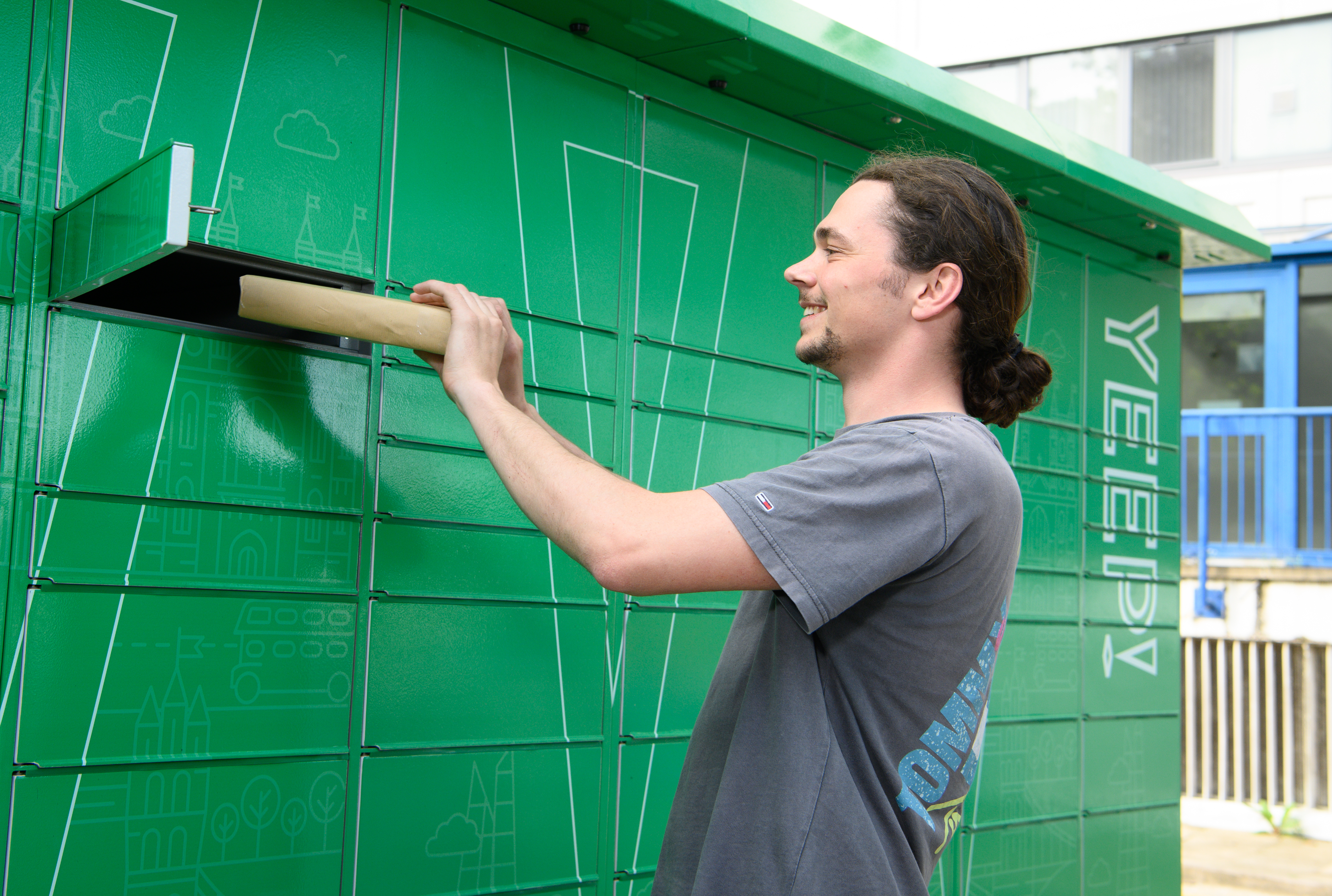 A person is using a YEEP locker