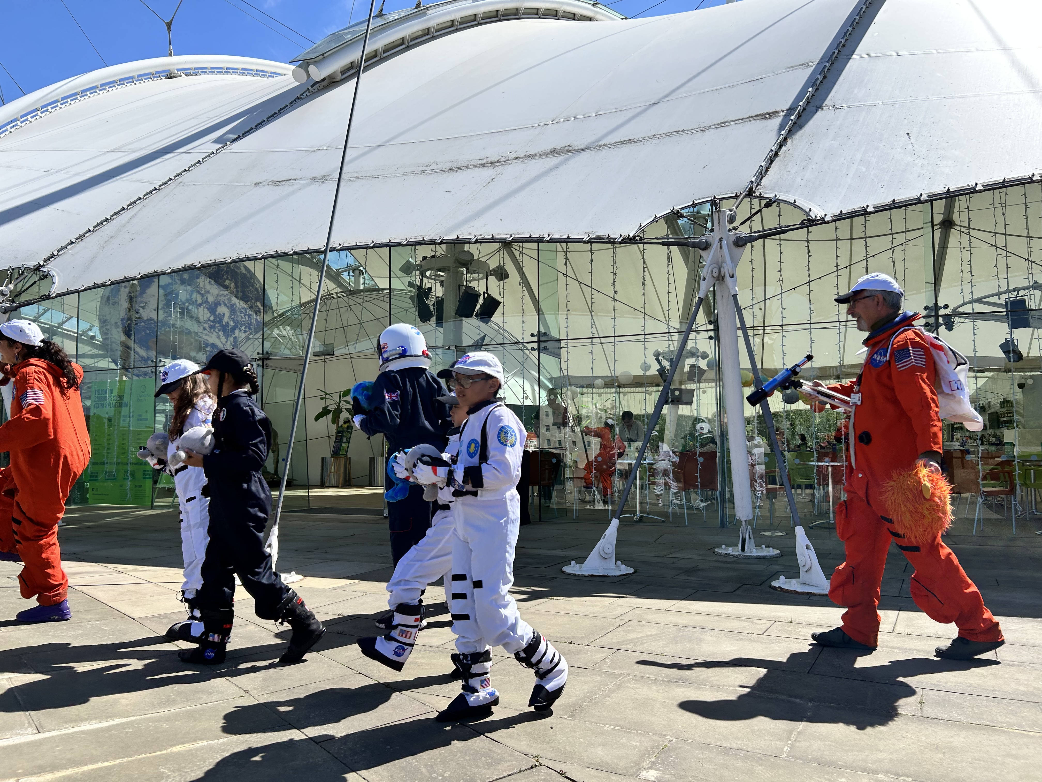 Dynamic Earth Science Centre provided space suits and a visit to the Planetarium to learn about how walking can help protect our world.