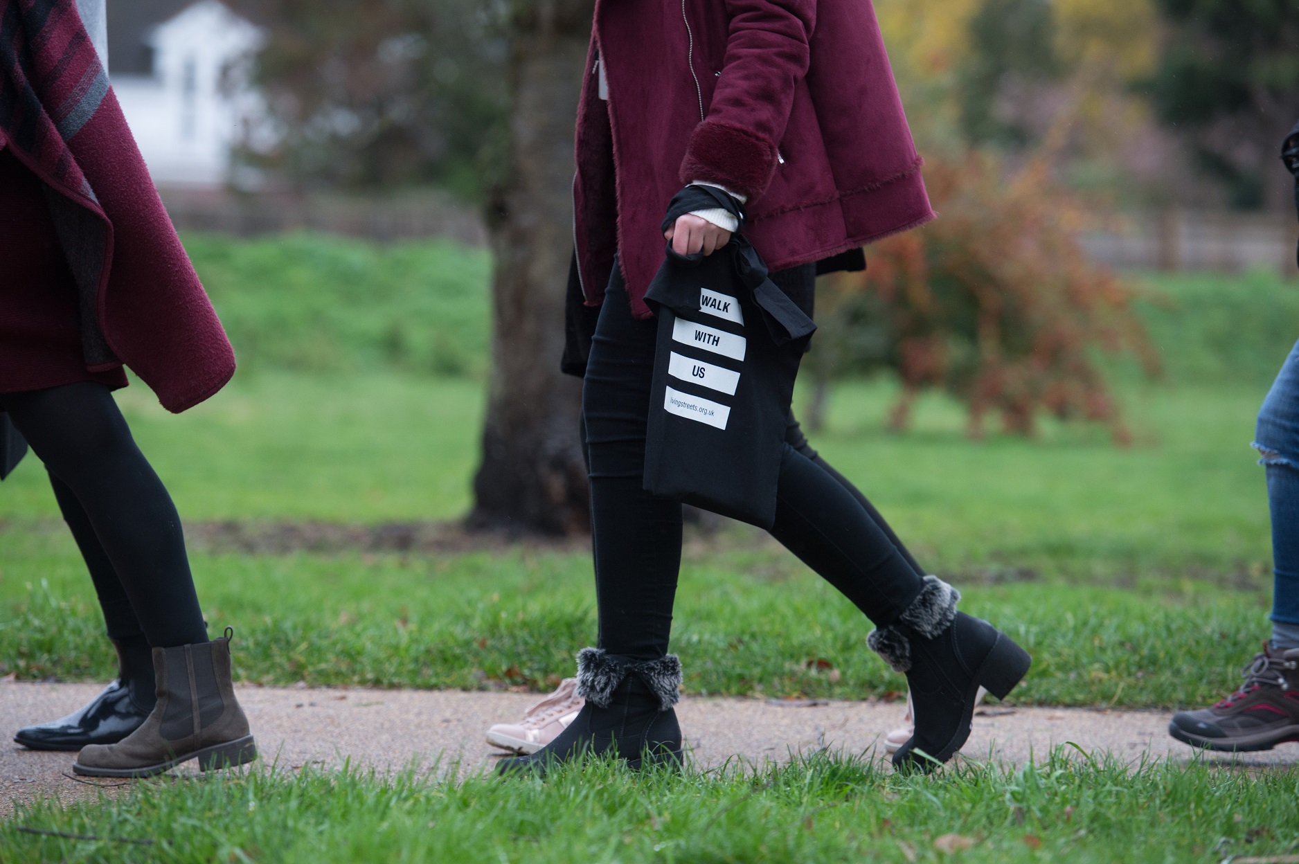 A person walking in a park