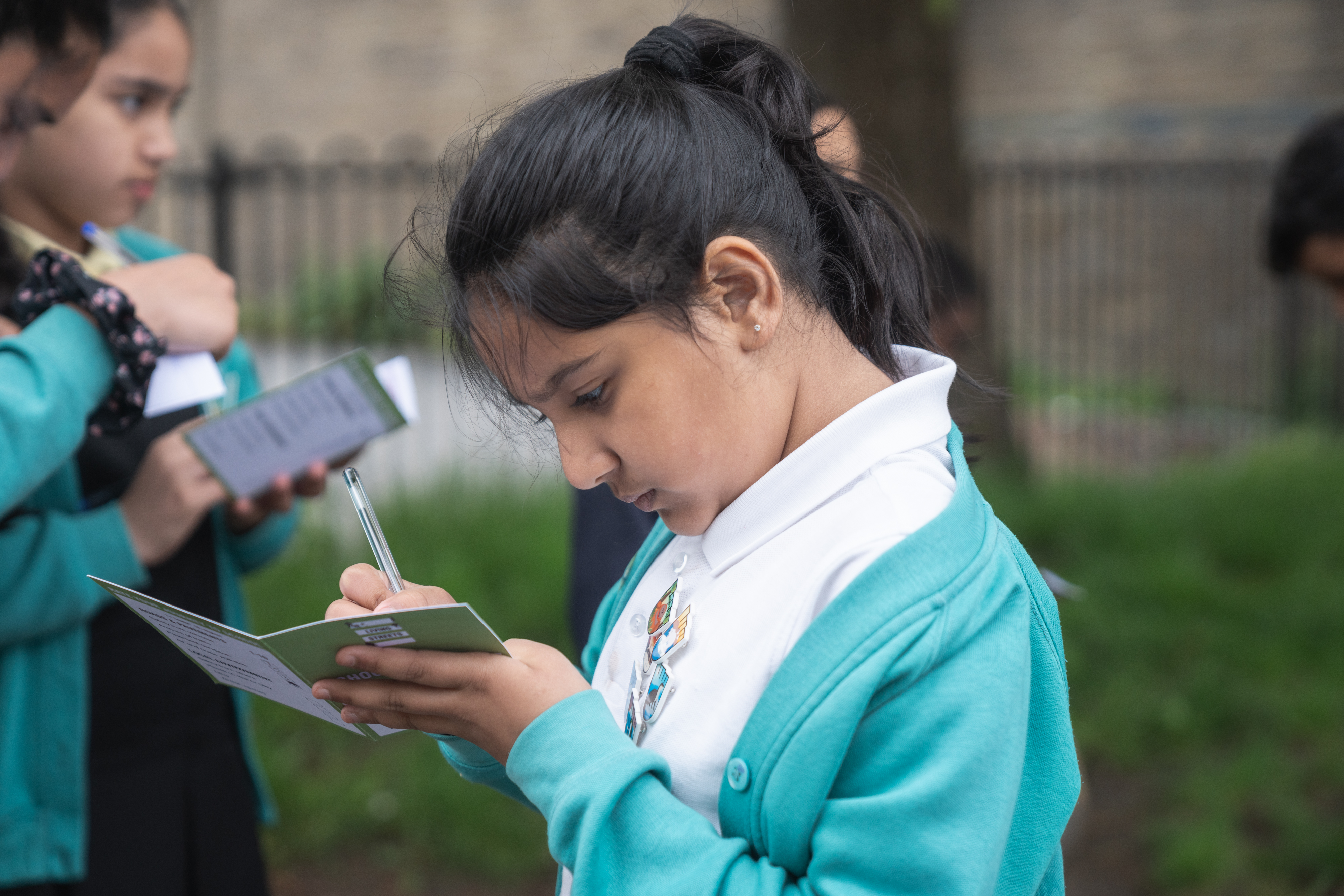 A young girl doing a School Route Audit