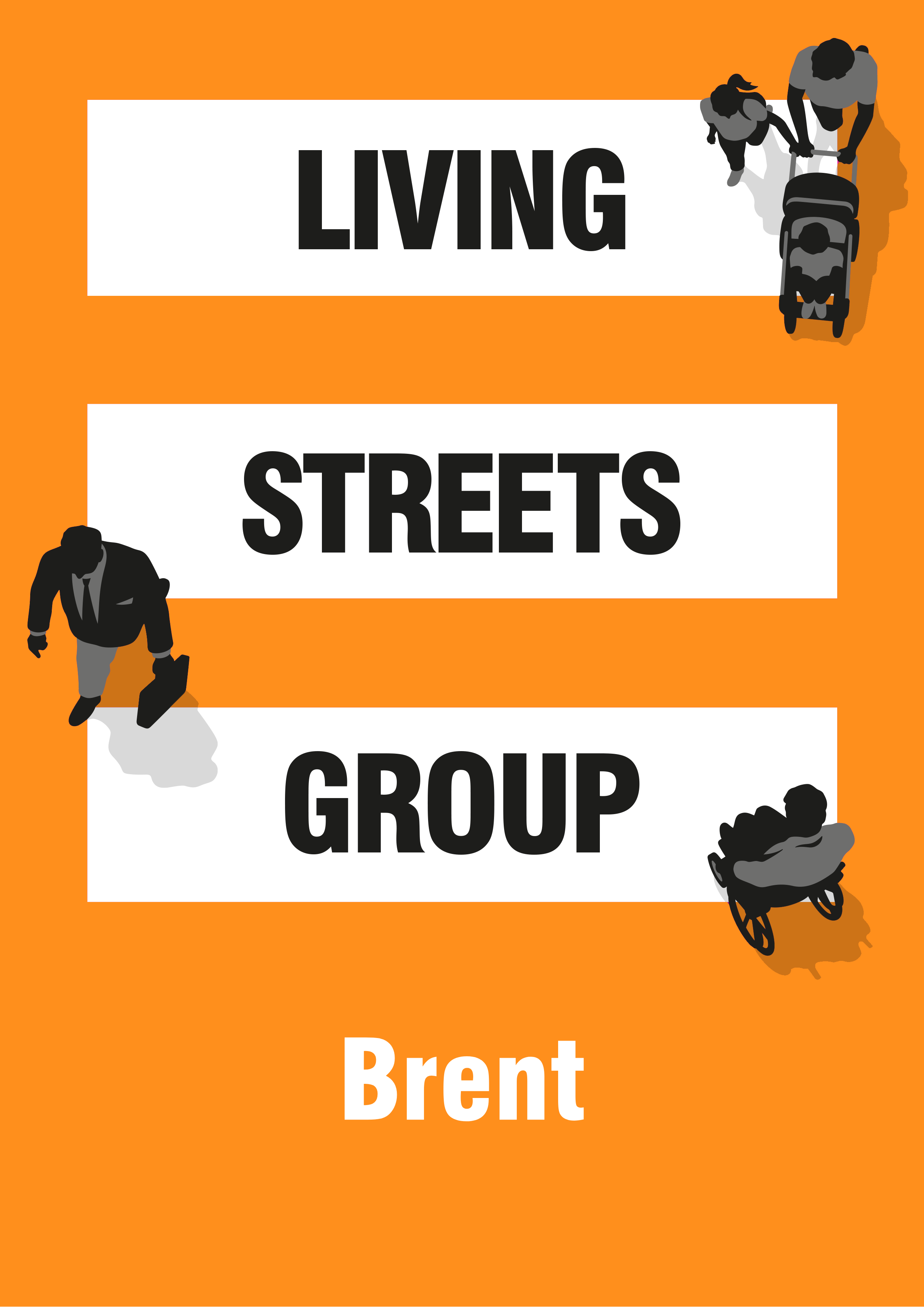 Orange logo that reads Living Streets Group Brent branch