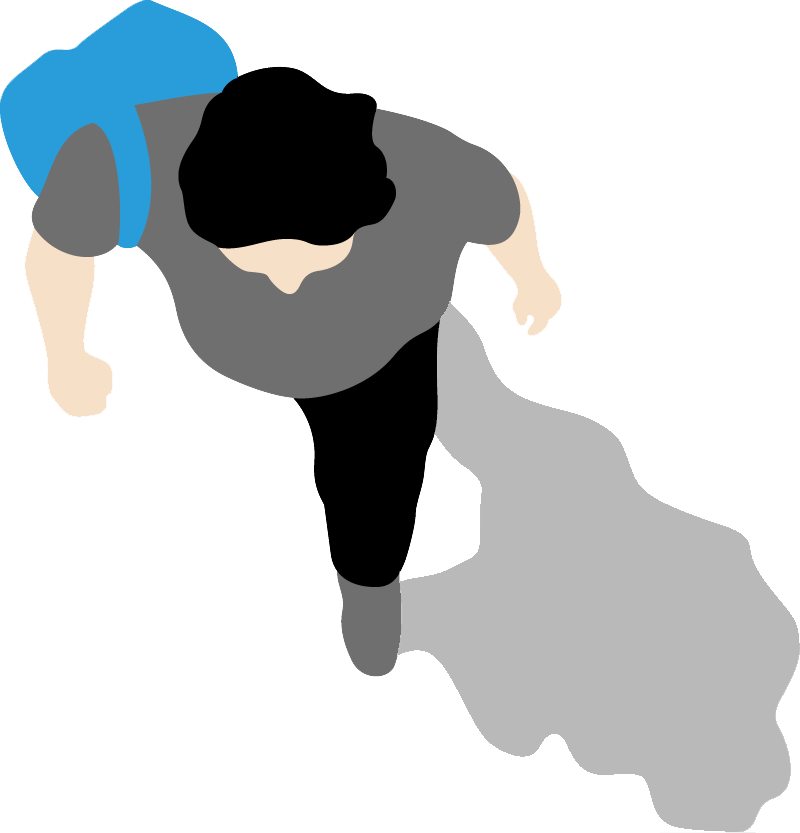Graphic of a person walking