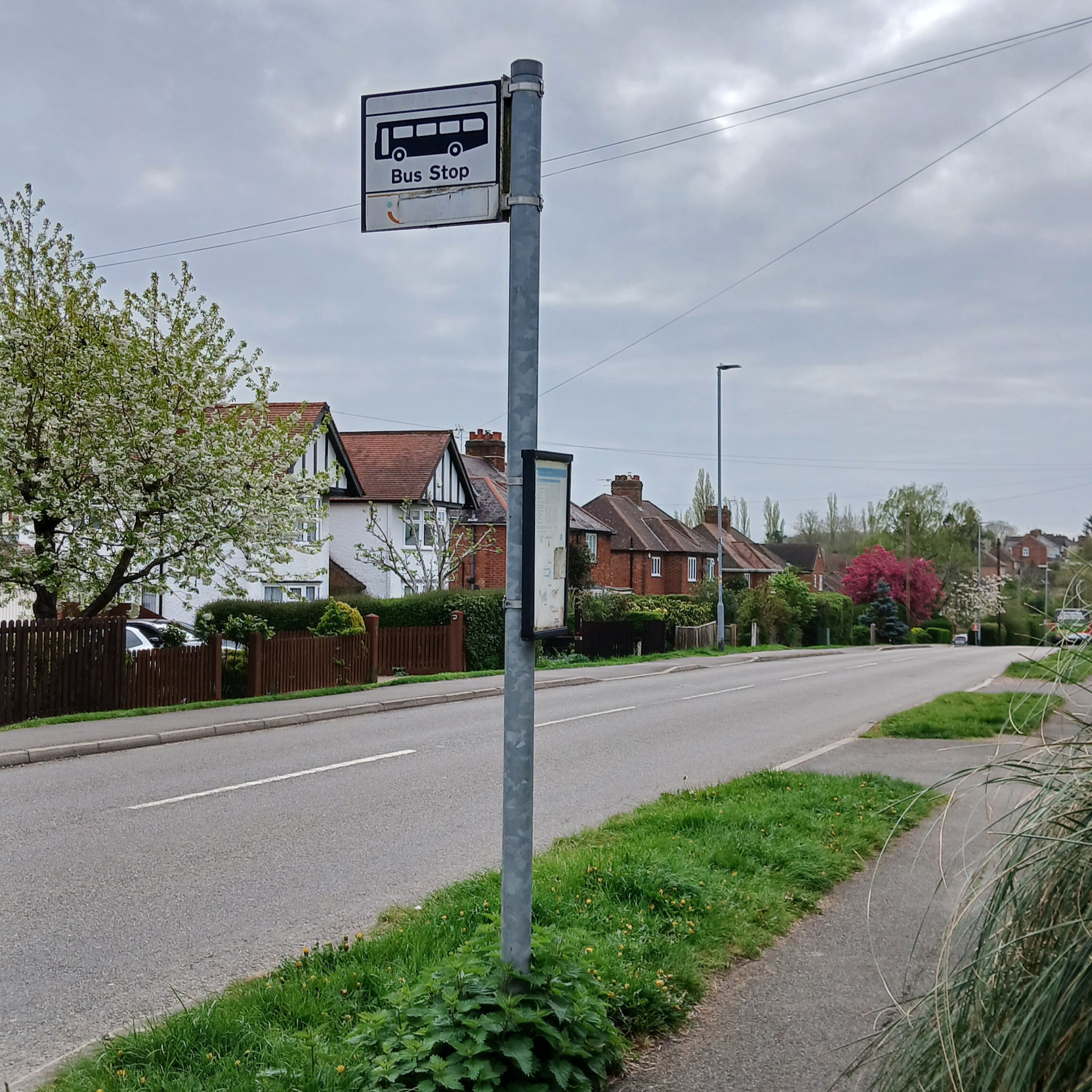 A bus stop in a village